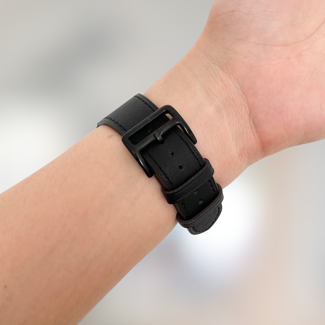 Florence Smooth Leather Apple Watch Strap - Black