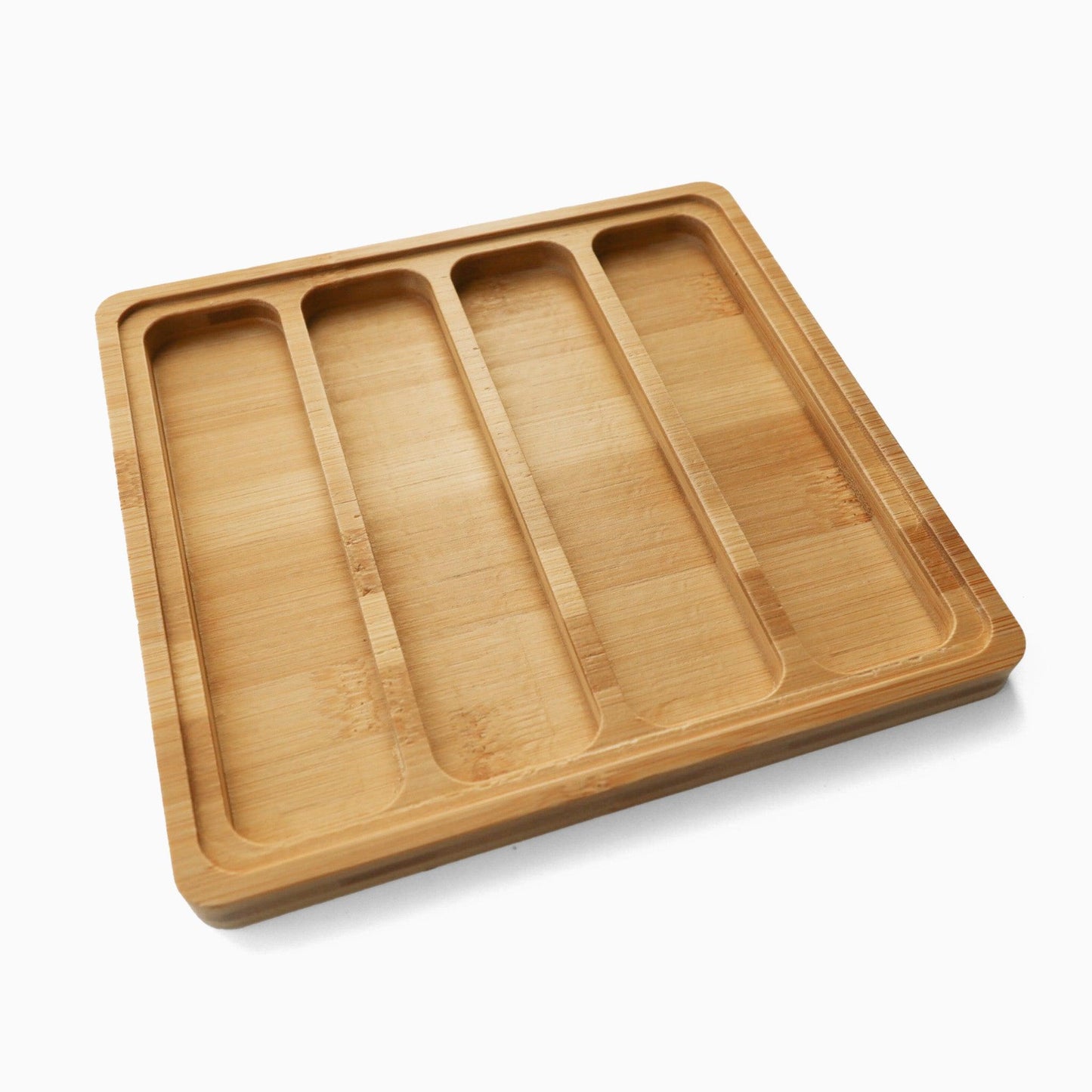 Bamboo Watch Band Display & Storage Plate with Lid (4 slots)