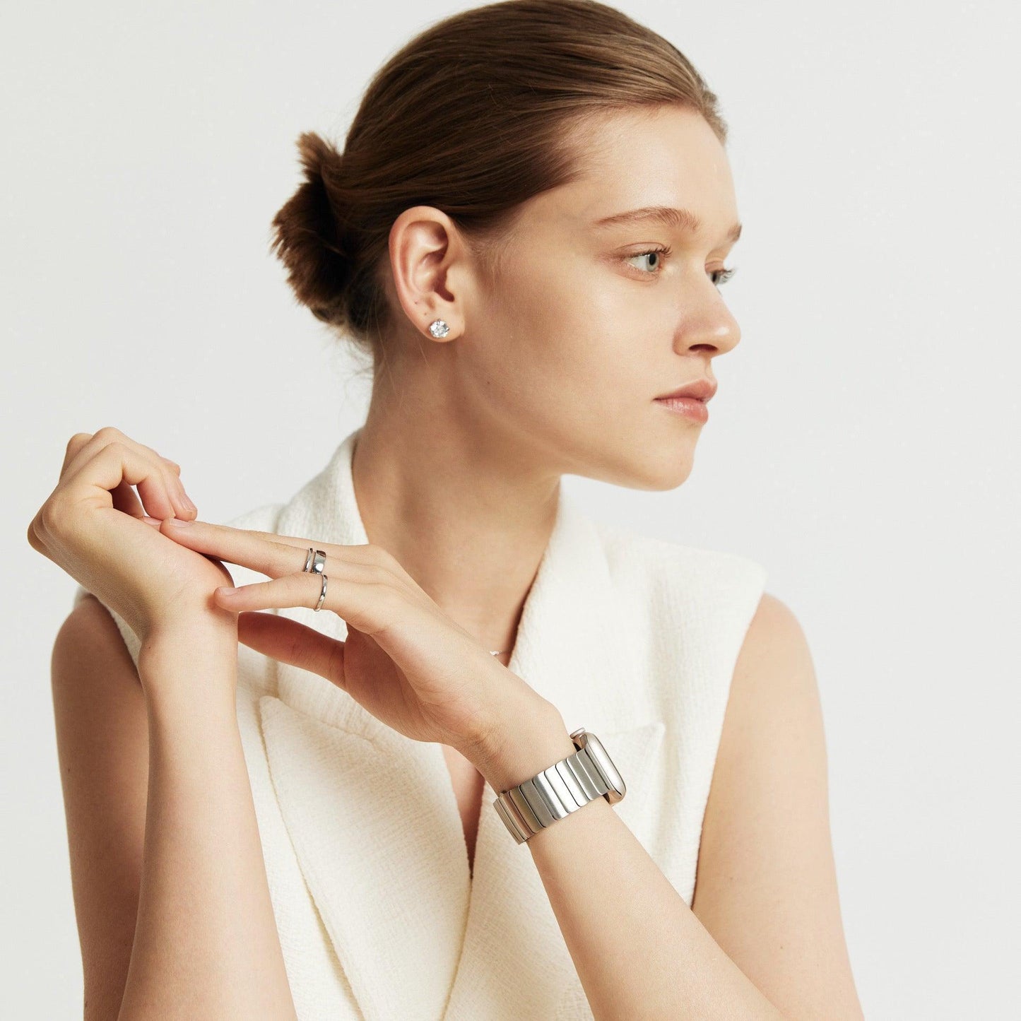 (St-Steel) Butterfly Link Apple Watch Band