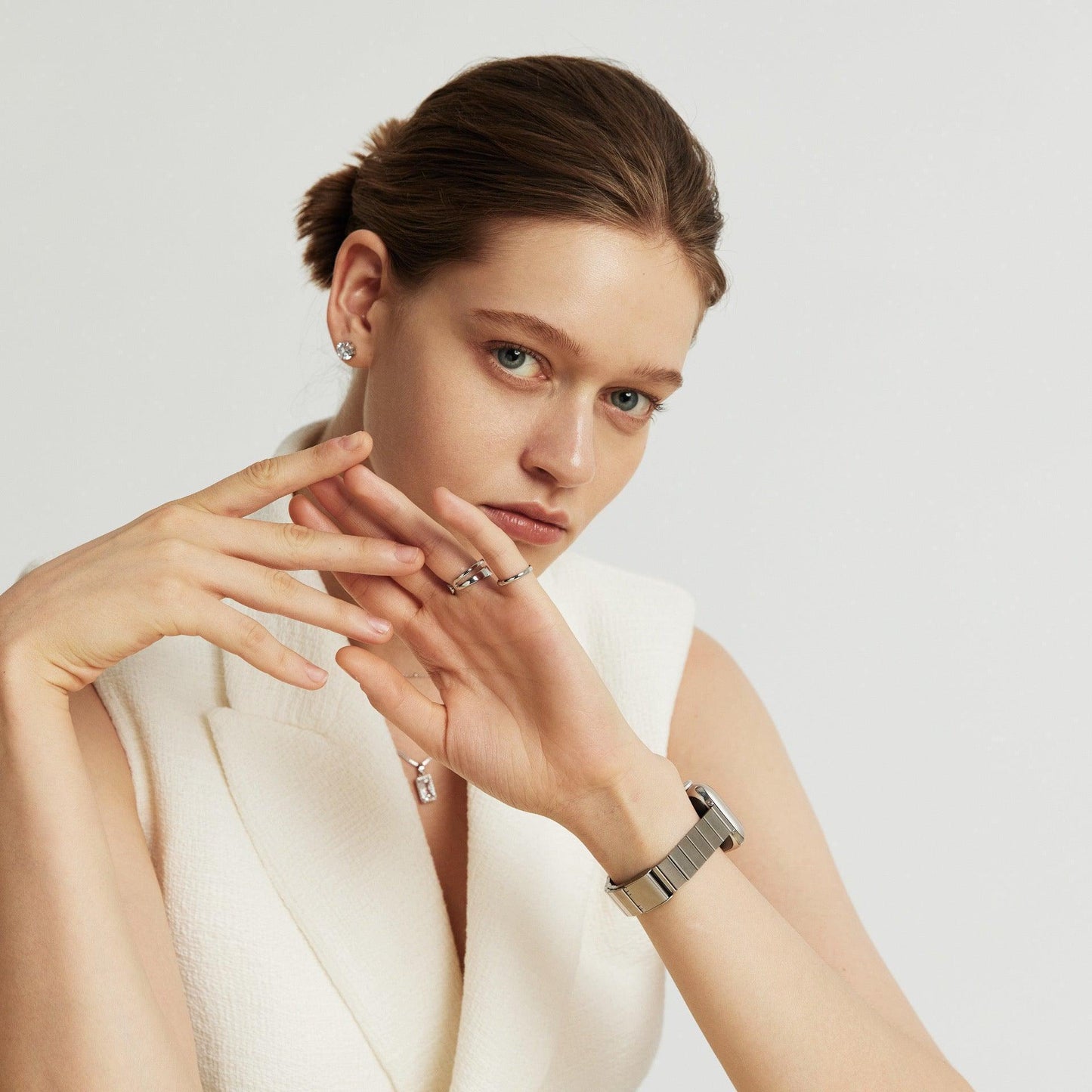 (St-Steel) Film Apple Watch Band - Silver