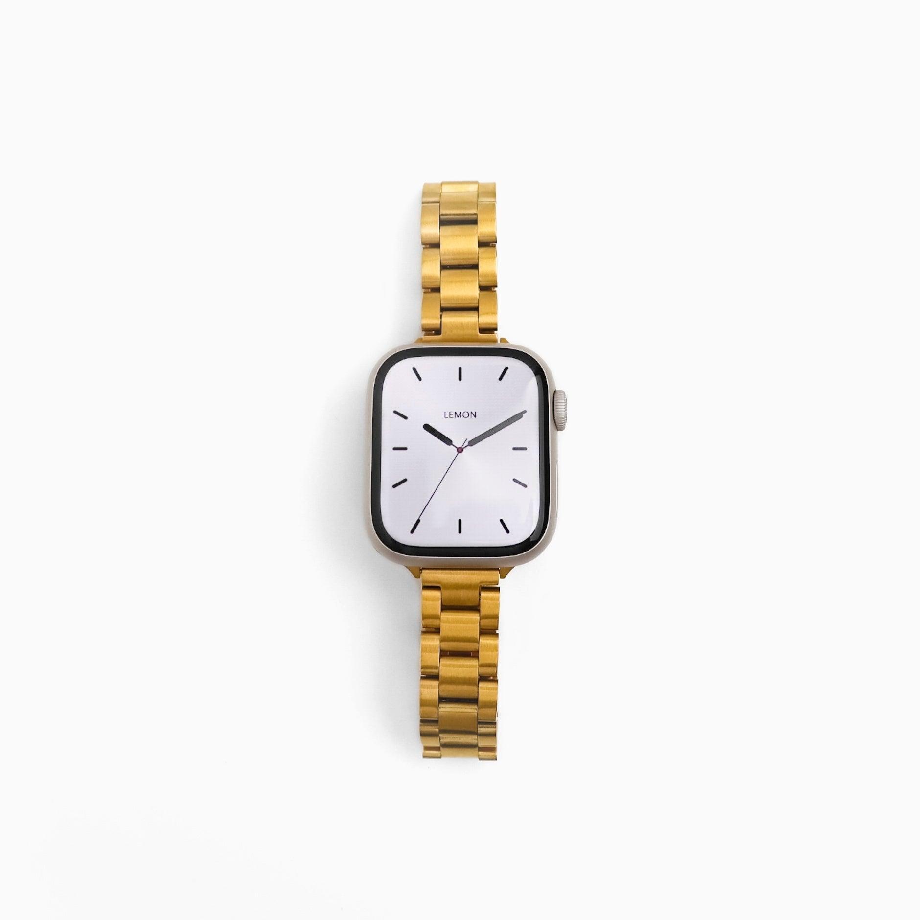 Slim Oyster Stainless Steel Apple Watch Band - Gold – Lemon 