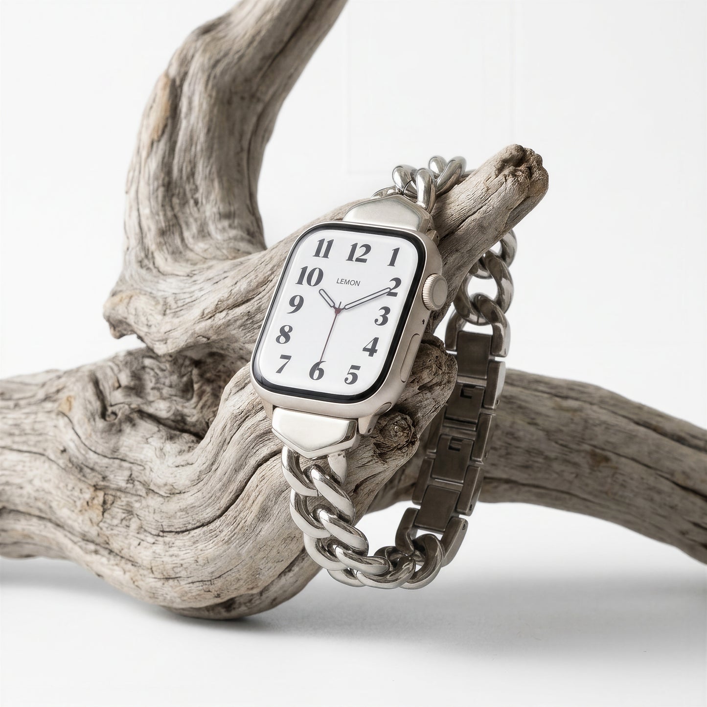 (St-Steel) Slim Timeless Apple Watch Bracelet - Silver