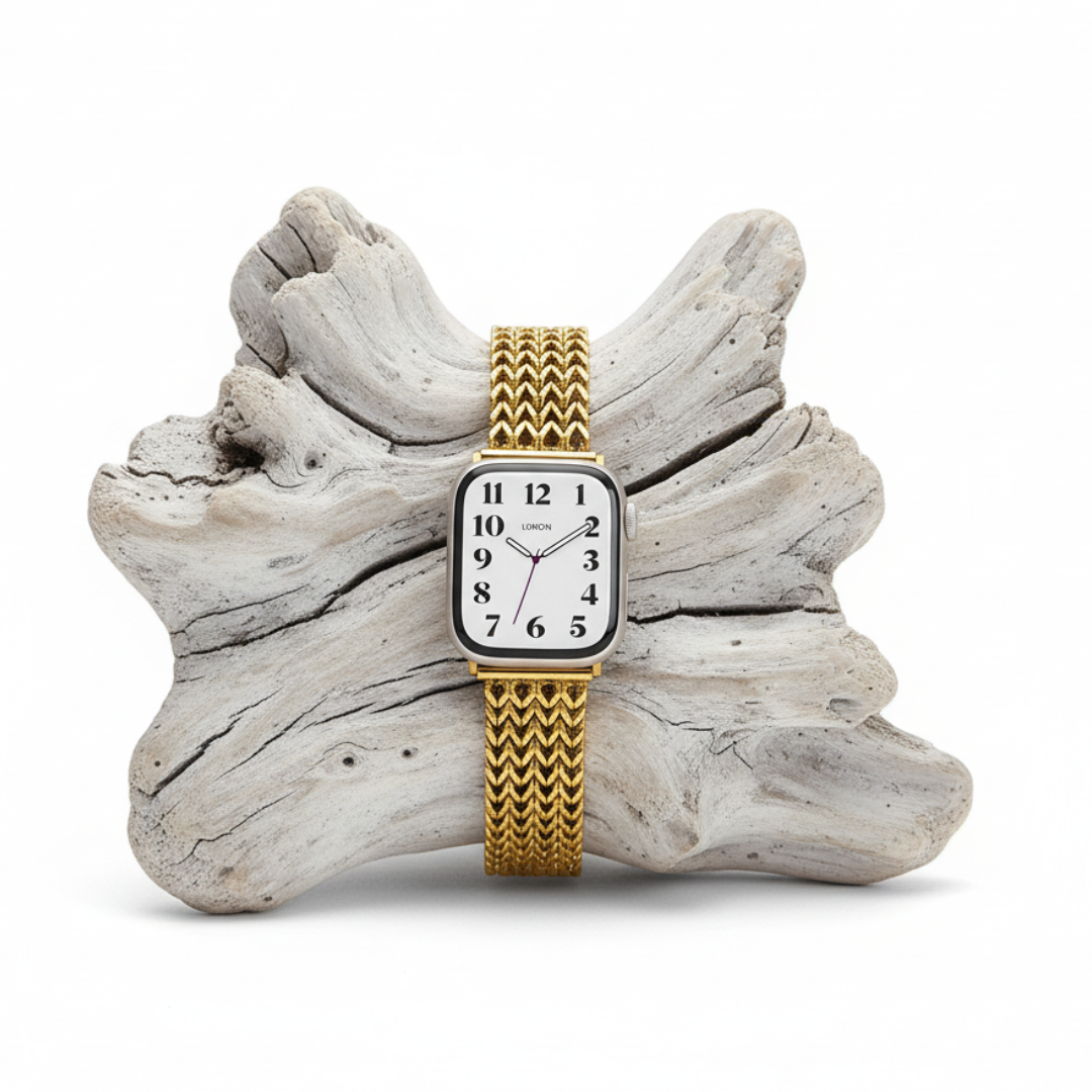 (St-Steel) Infinity Mesh Apple Watch Bracelet - 18k Gold Plated