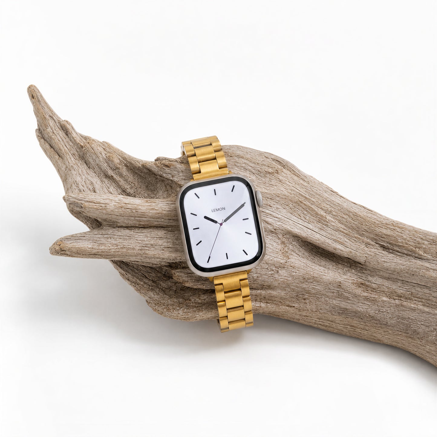 (St-Steel) Slim Oyster Apple Watch Strap - Gold