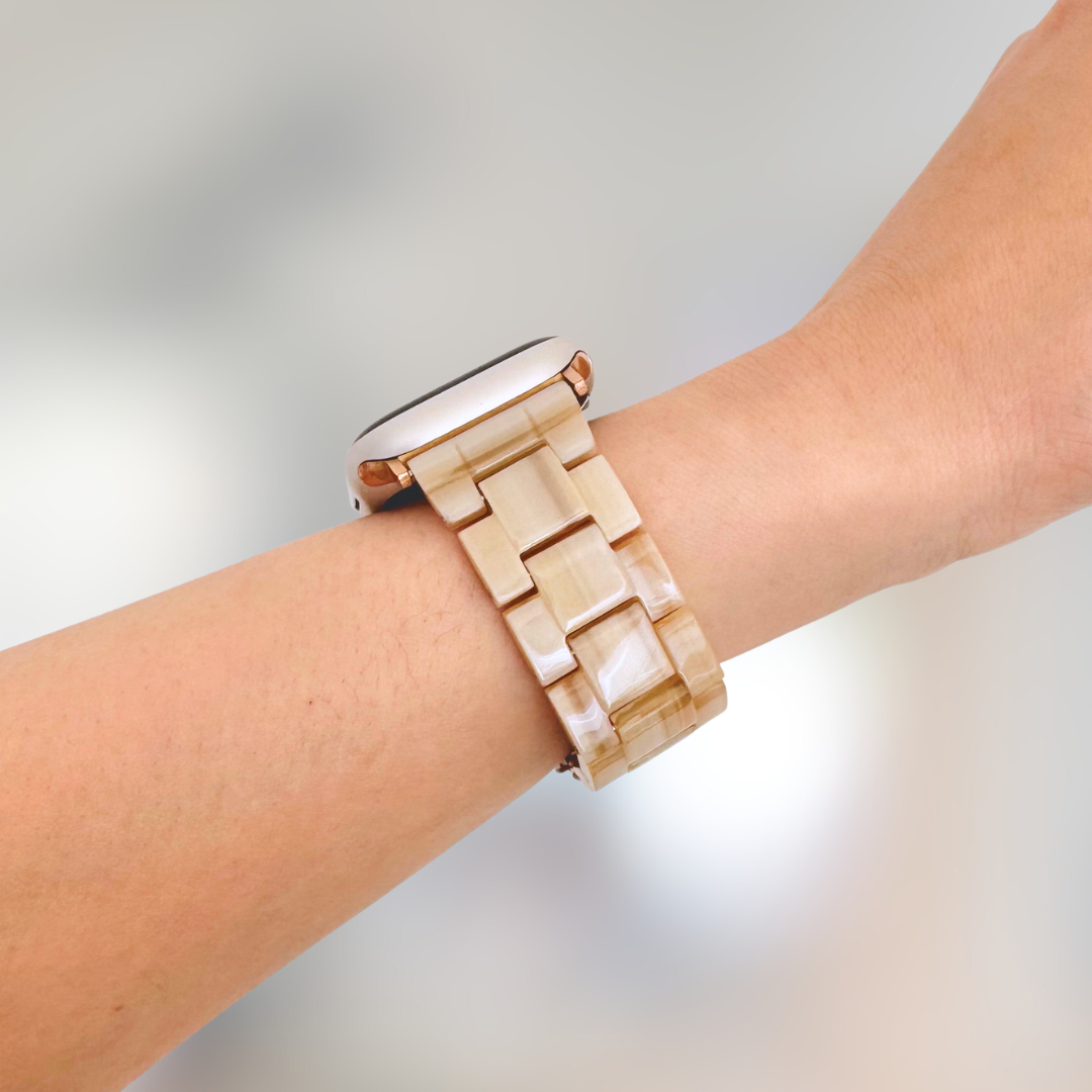 Polly Resin Apple Watch Band - Sand Stripe