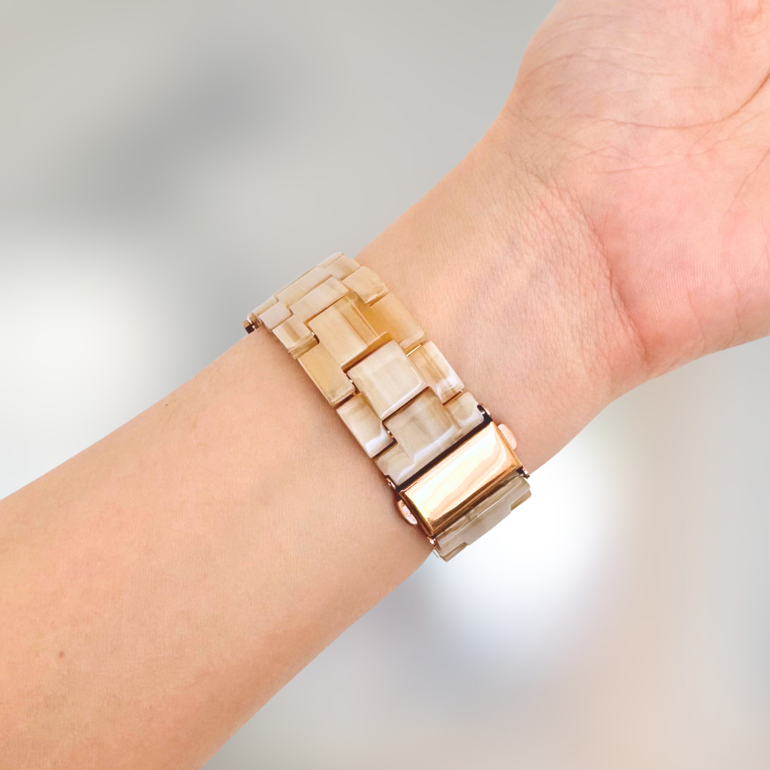 Polly Resin Apple Watch Band - Sand Stripe