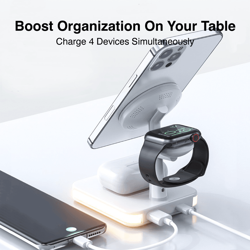 4-in-1 MagSafe Charging Station Dock with Night Light (2 Colors)