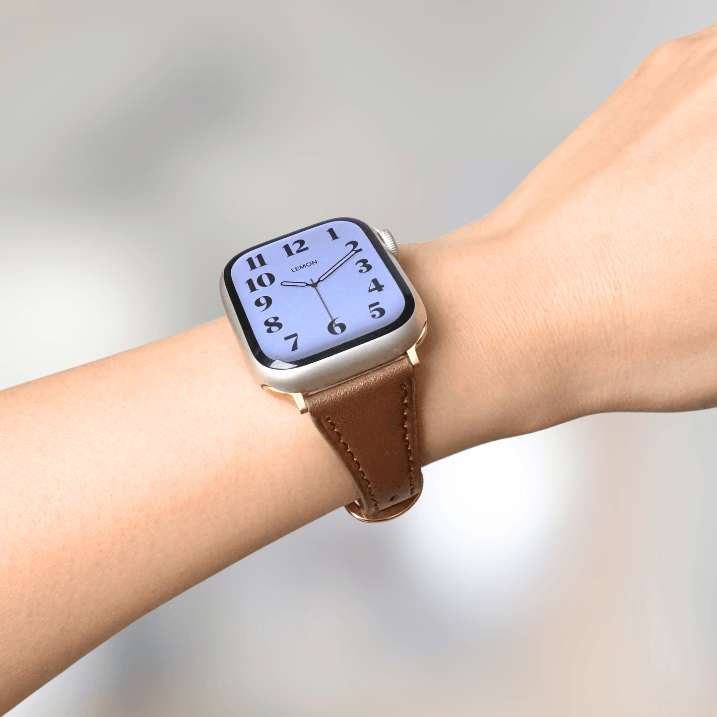 Slim Horseshoe Leather Apple Watch Strap - Brown