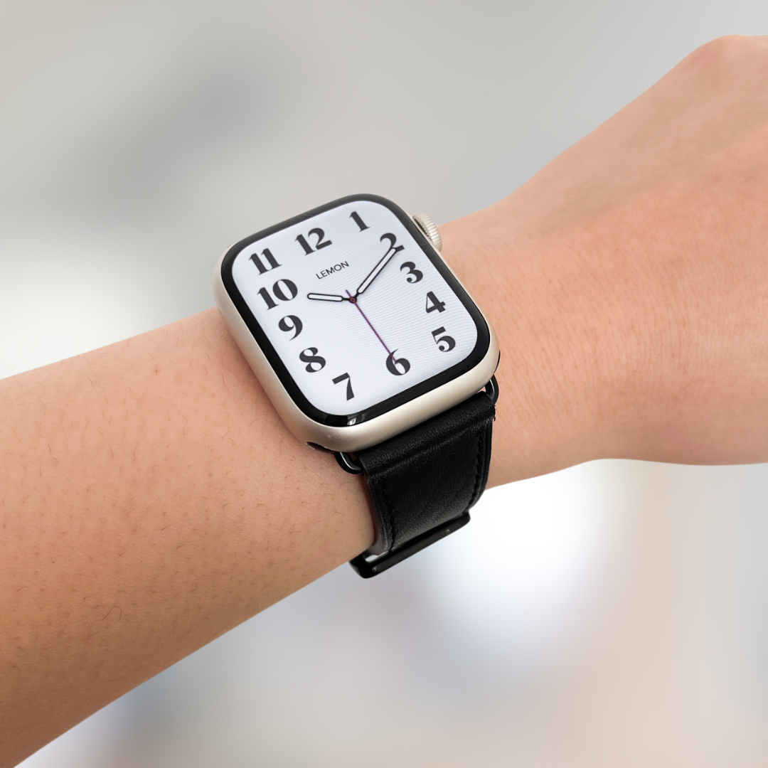 Florence Smooth Leather Apple Watch Strap - Black