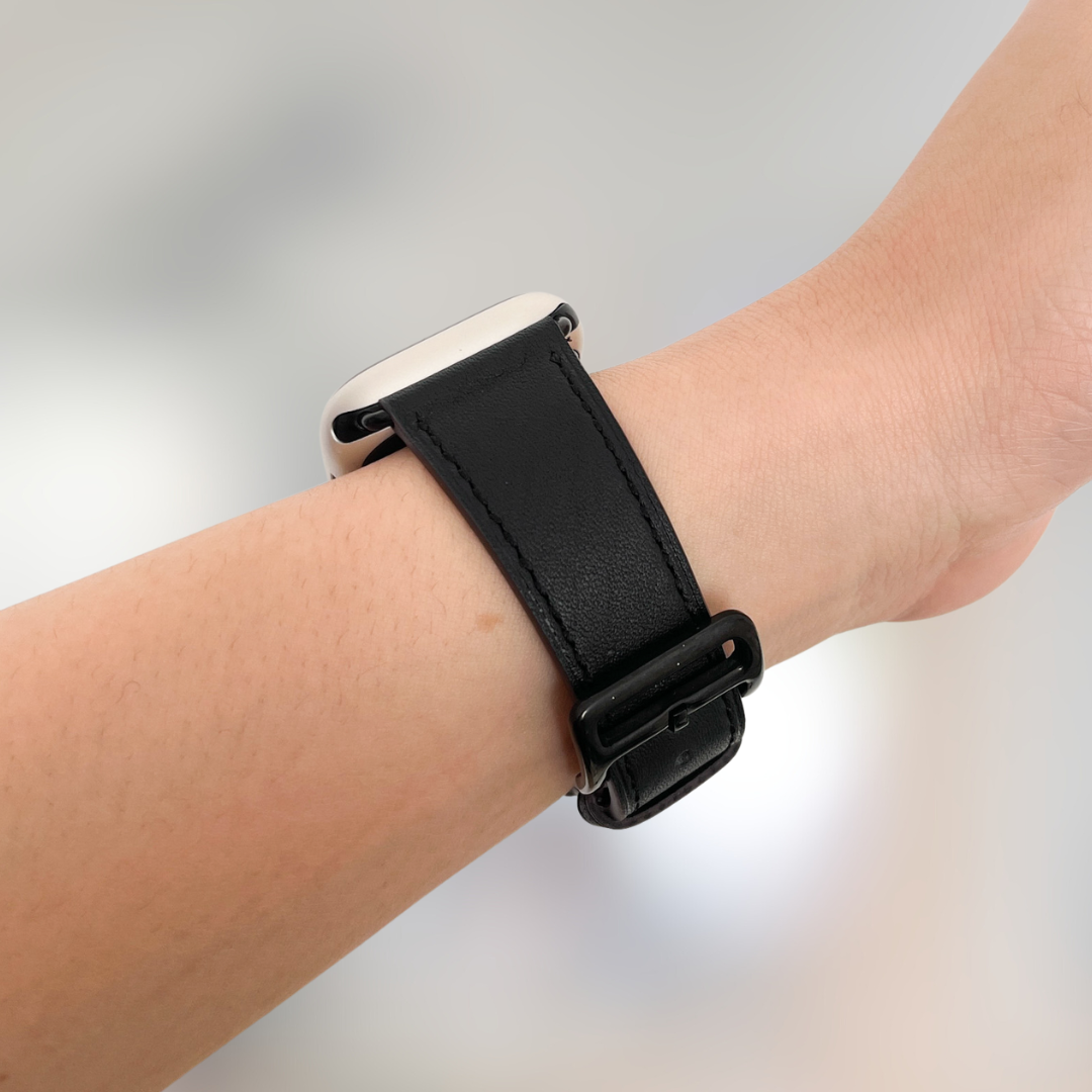 Florence Smooth Leather Apple Watch Strap - Black