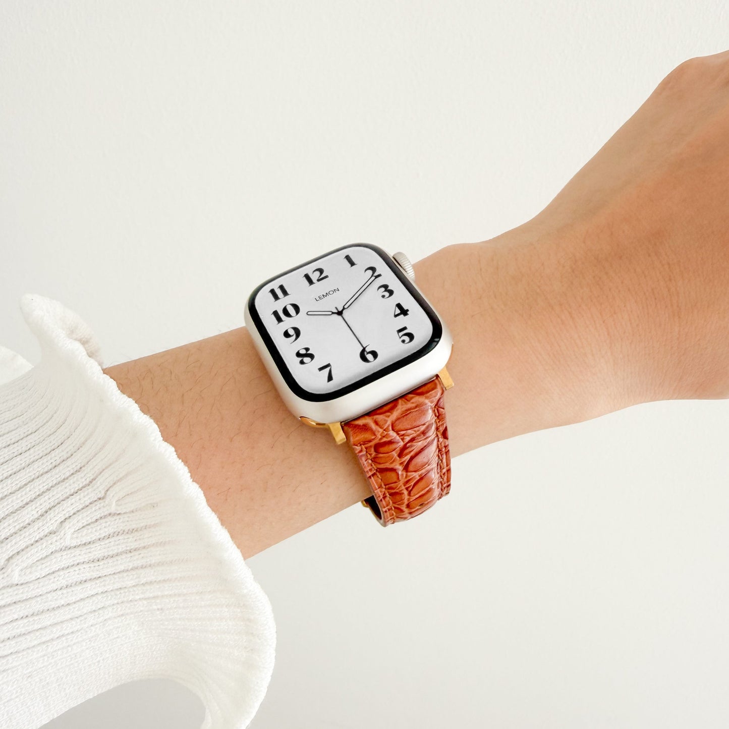 Alligator Apple Watch Strap - Brown