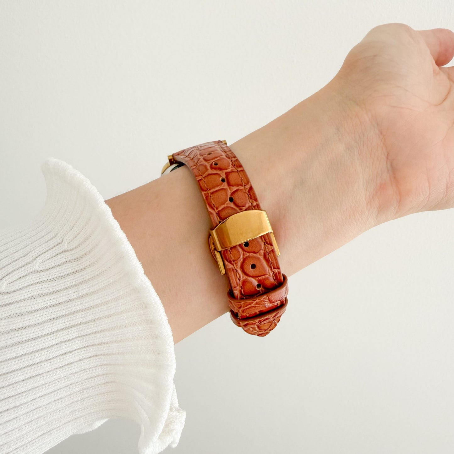Alligator Apple Watch Strap - Brown
