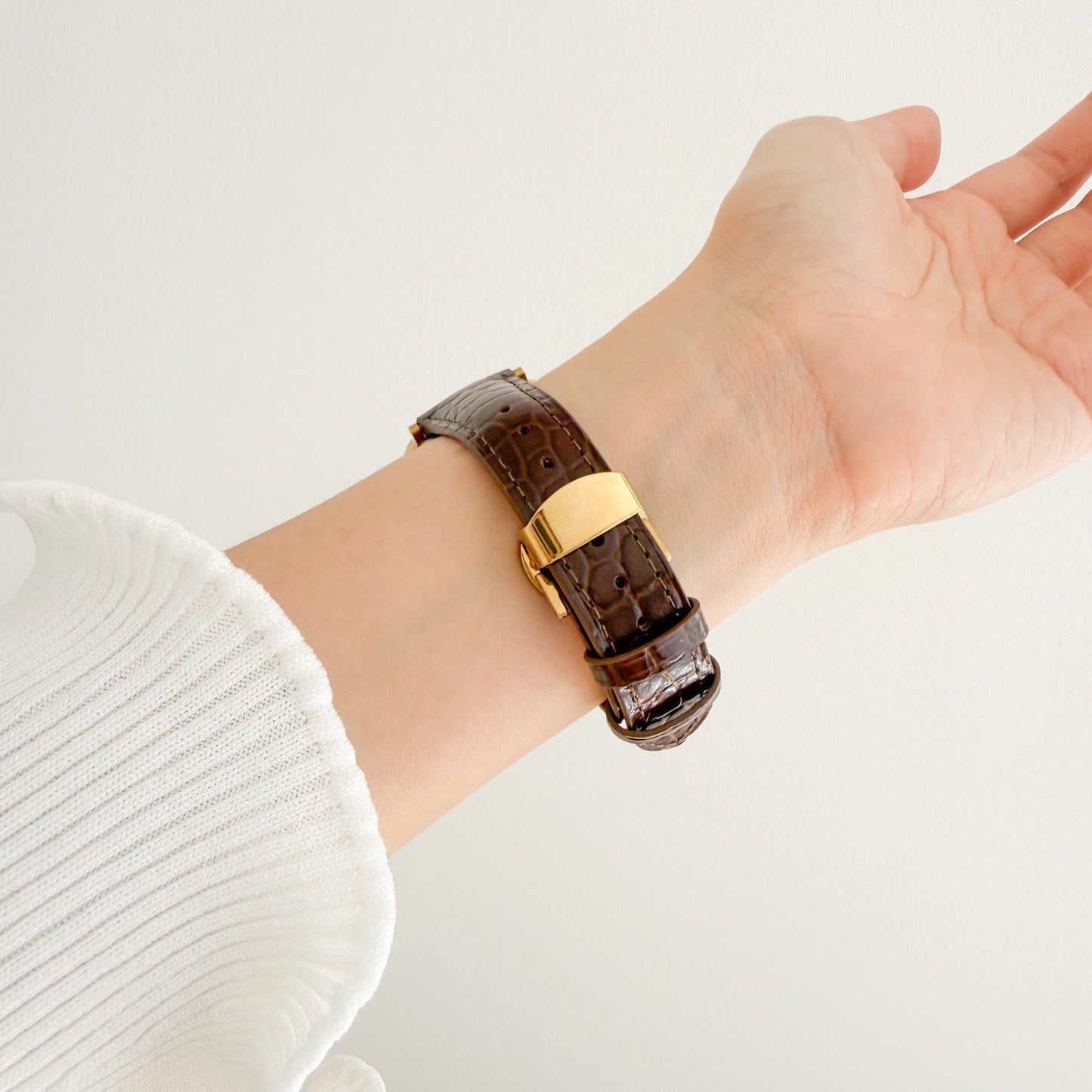 Alligator Apple Watch Strap - Coffee