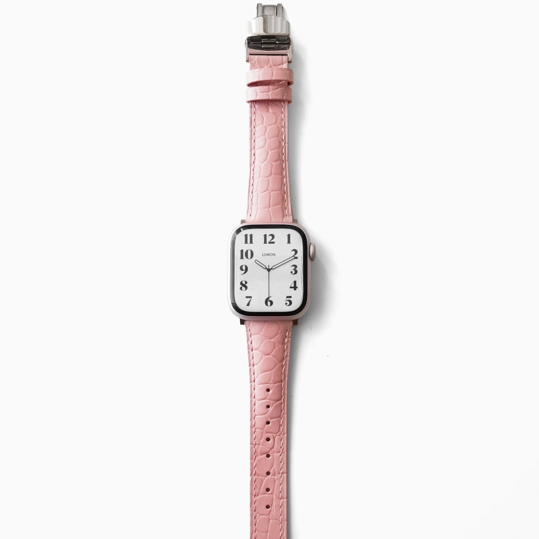 Alligator Leather Apple Watch Strap - Pink