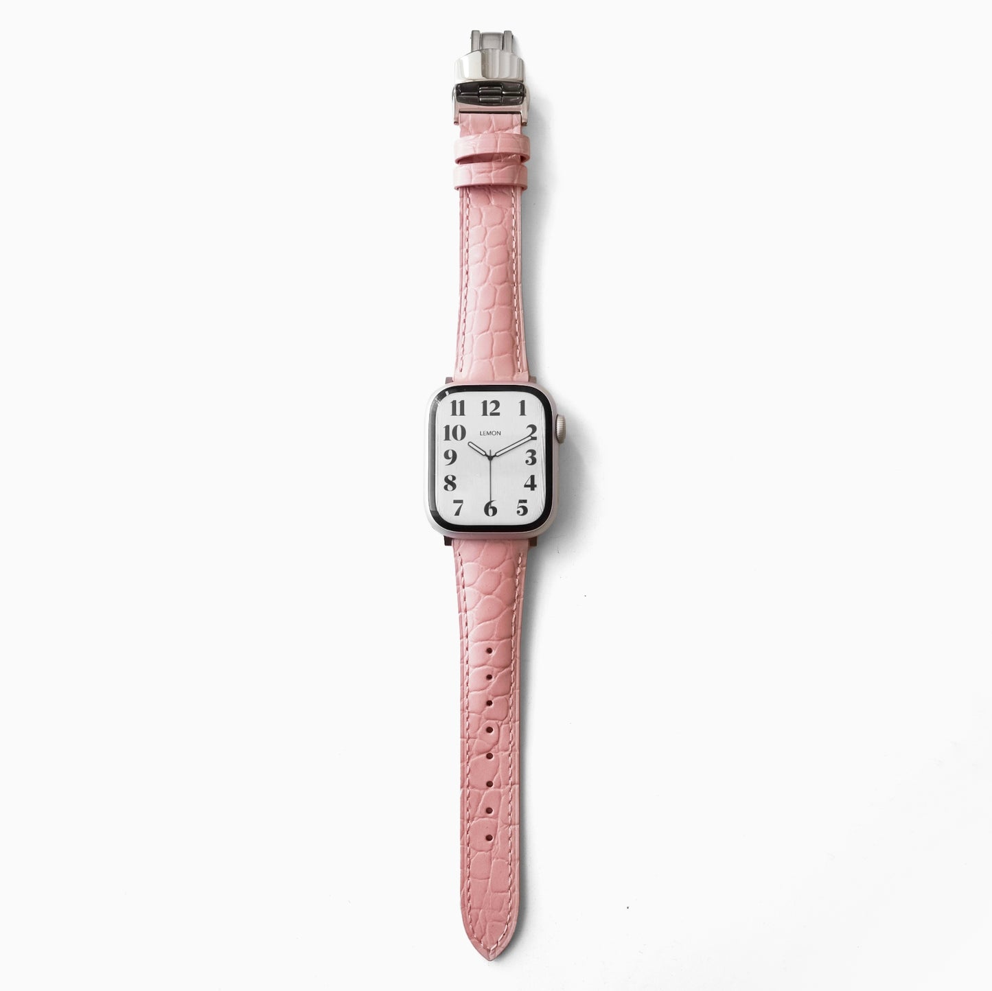Alligator Leather Apple Watch Strap - Pink 2