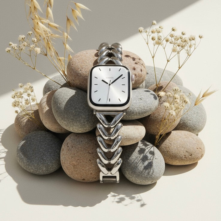 (St-Steel) Soirée Apple Watch Bracelet - Silver