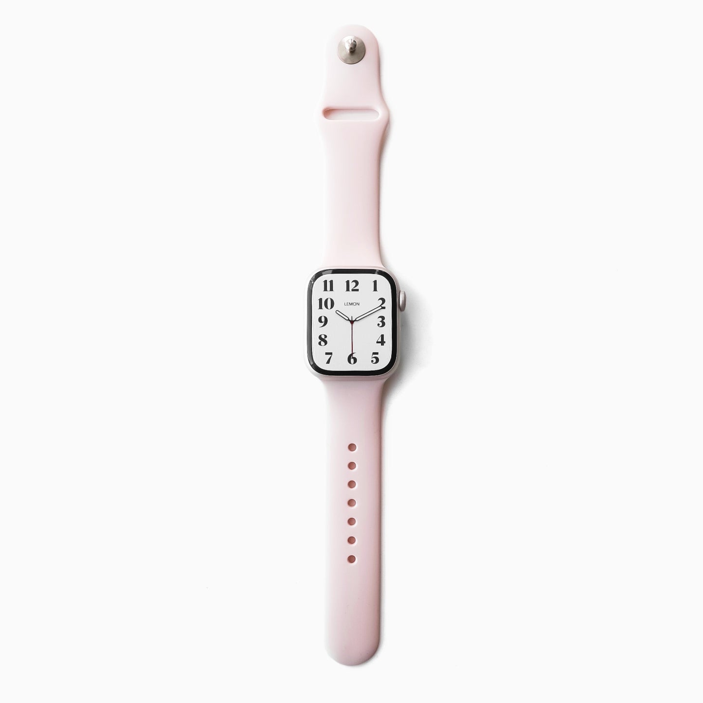 Smartwatch with a pink APPLE WATCH band 