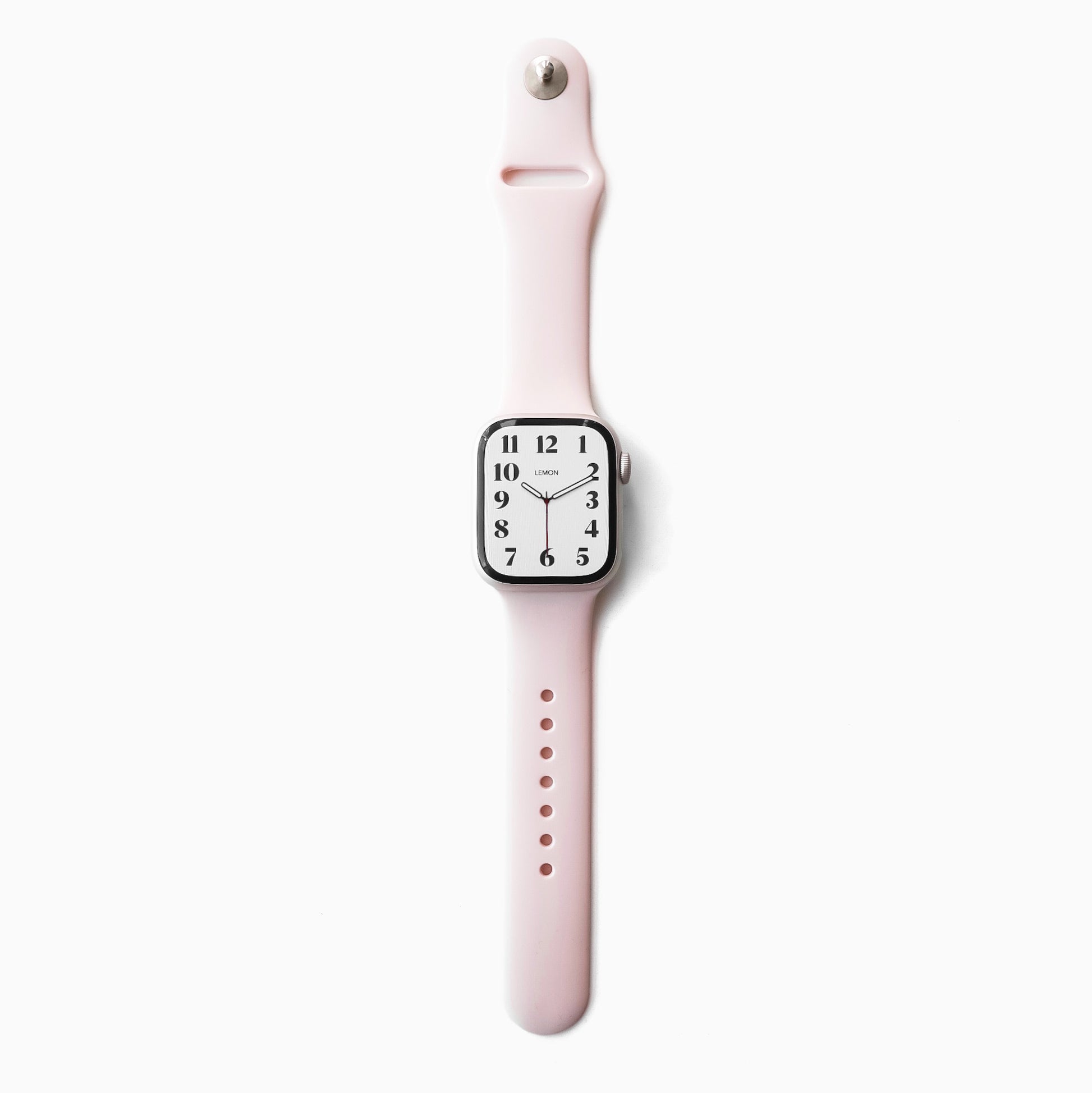 Smartwatch with a pink APPLE WATCH band 