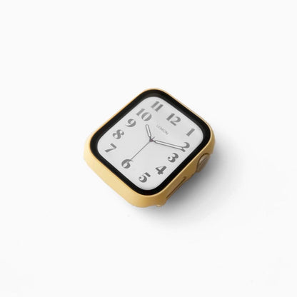 Classic Apple Watch Screen Protector in yellow fitted on a watch showing the clock face
