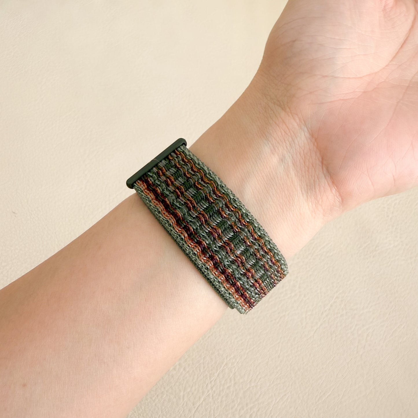 Soft Nylon Apple Watch Loop - Olive Green