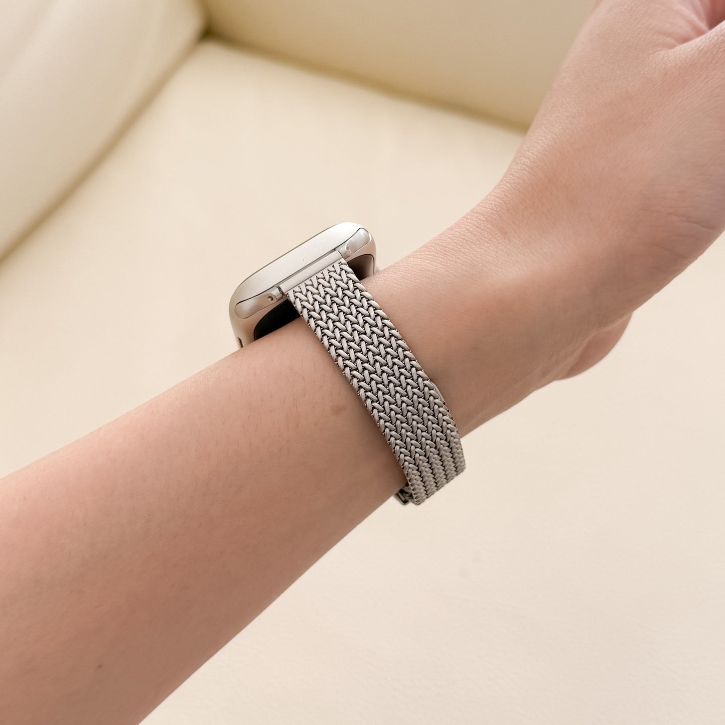 (St-Steel) Slim Stellar Apple Watch Strap - Starlight