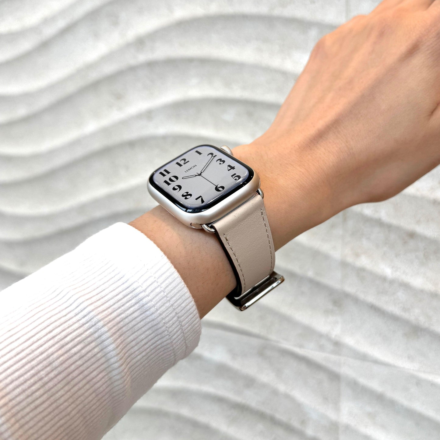 Florence Smooth Leather Apple Watch Strap - Starlight