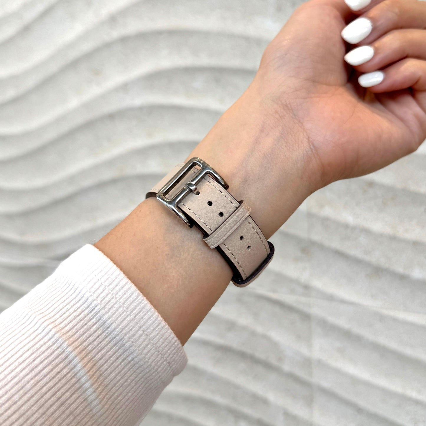 Florence Smooth Leather Apple Watch Strap - Starlight