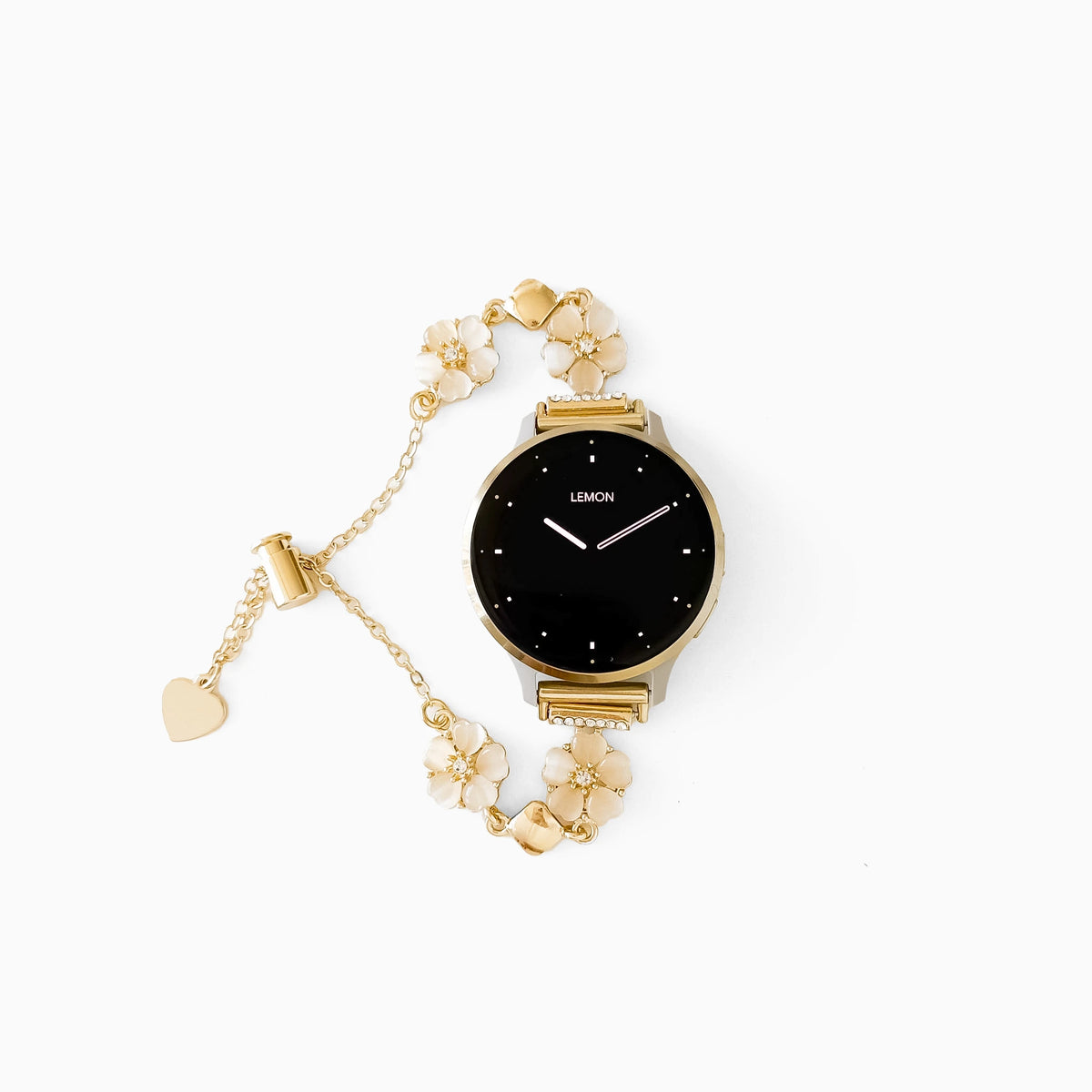 Sakura Chain bracelet for Garmin watches in gold with a cherry-blossom charm