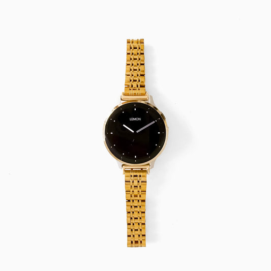 Lemon Inspiration Garmin watch strap in gold stainless steel