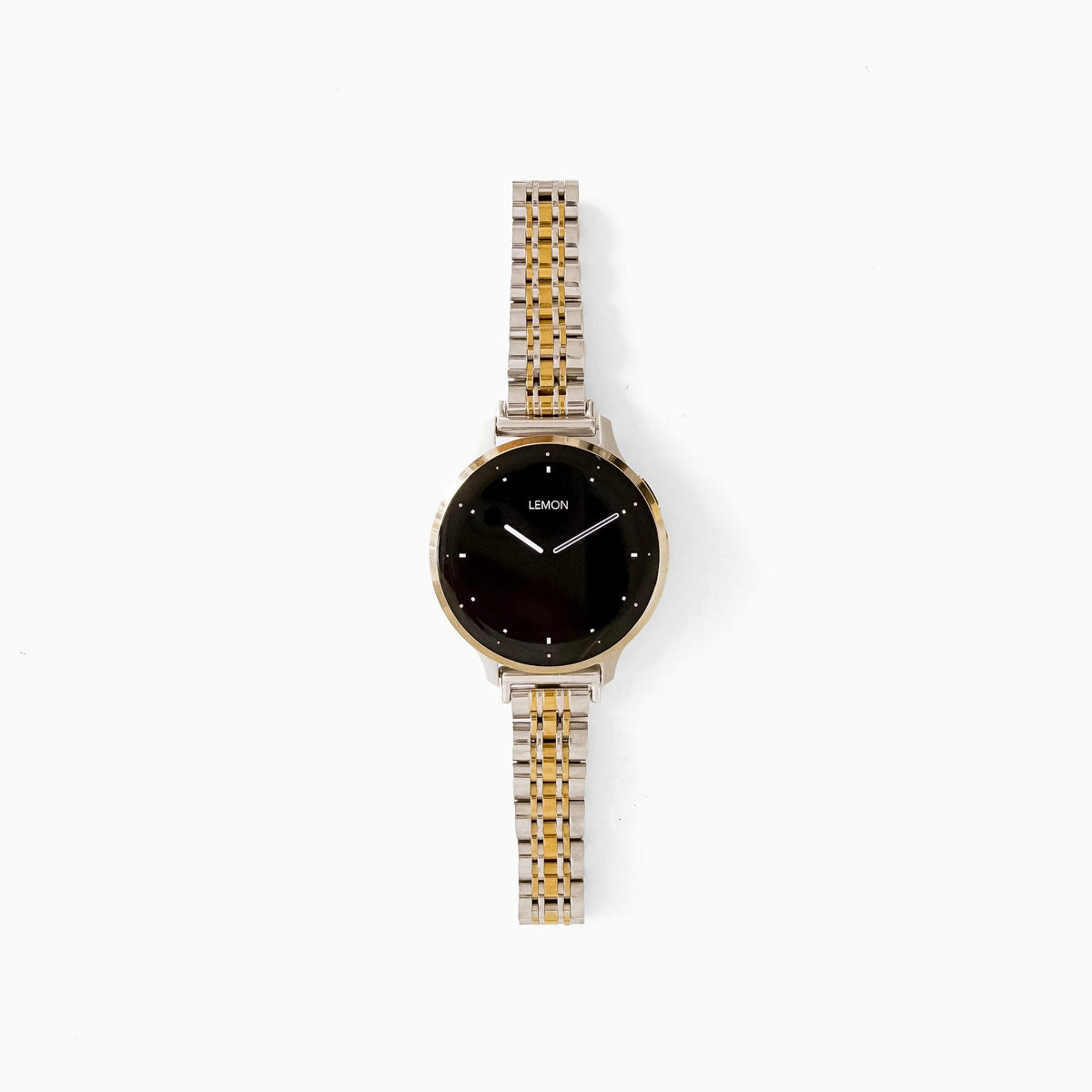 Lemon Inspiration Garmin watch strap in two-tone silver and gold stainless steel