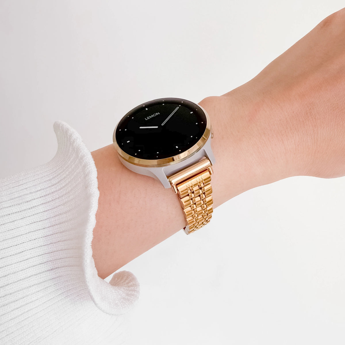 Lemon Inspiration Garmin watch strap in gold stainless steel