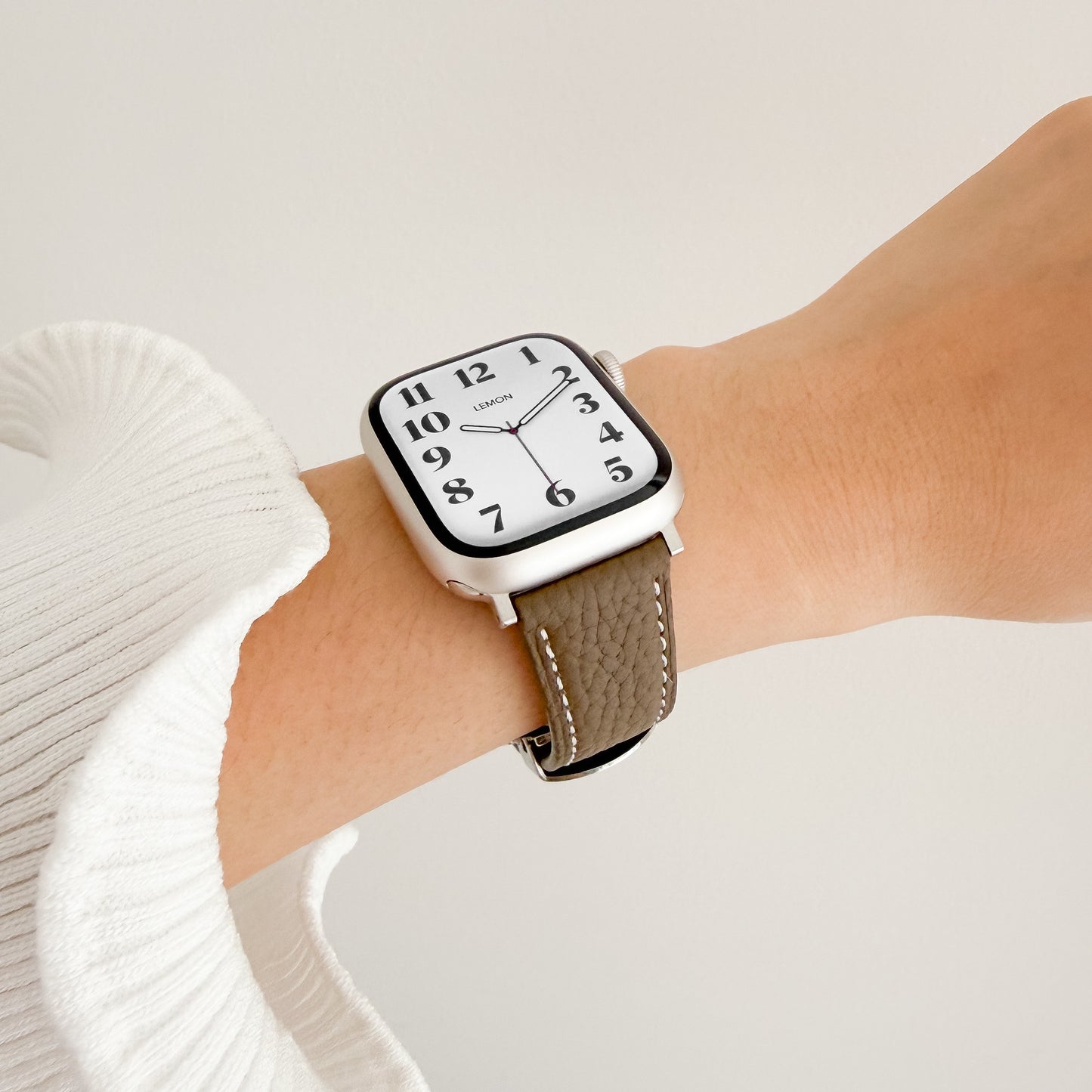 Migliara Leather Apple Watch Strap - Olive
