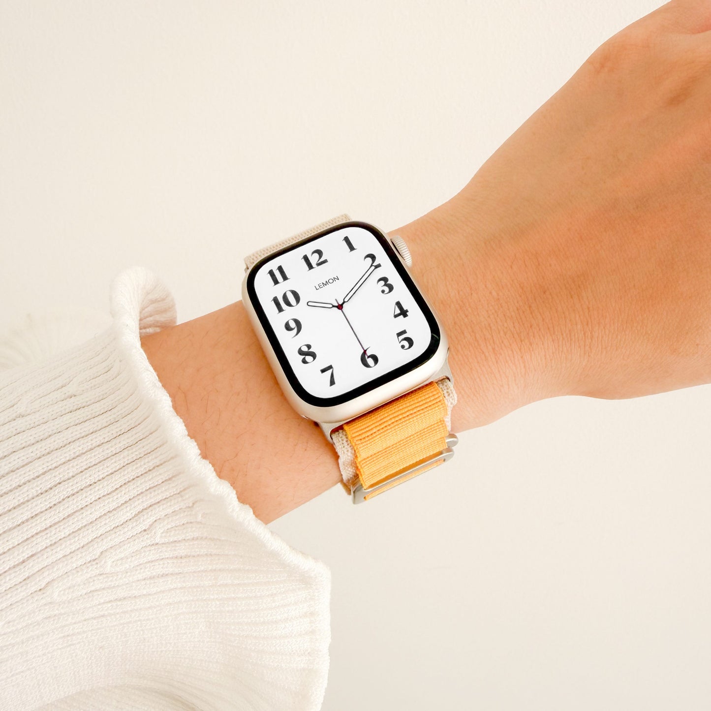 マウンテンナイロン Apple Watch バンド - スターライト & イエロー