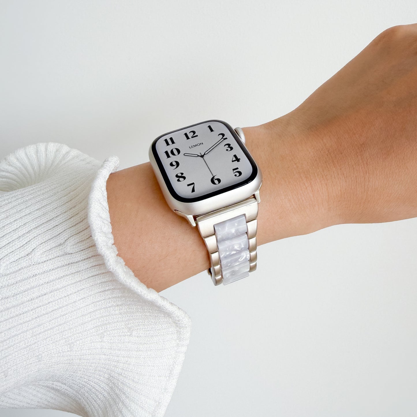 Natural Apple Watch Strap - Pearl White