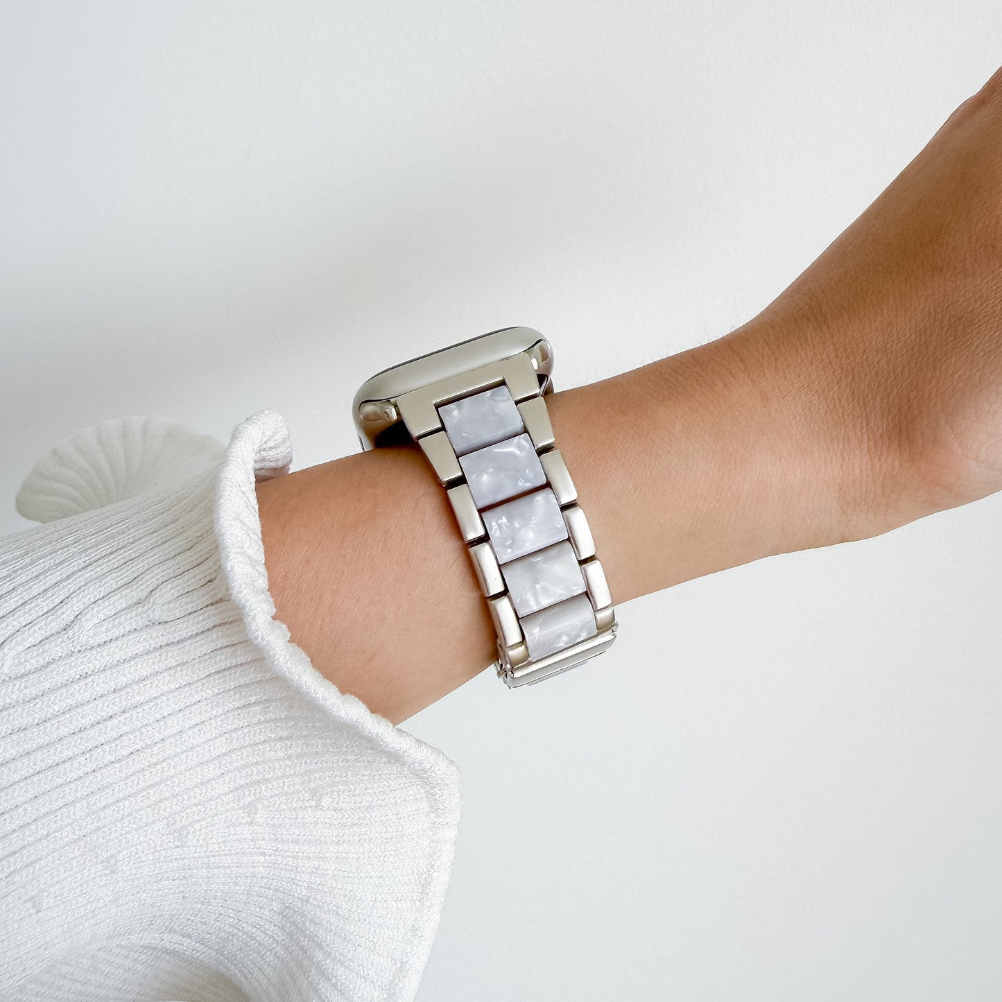 Natural Apple Watch Strap - Pearl White