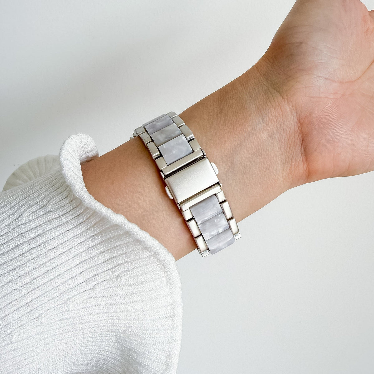 Natural Apple Watch Strap - Pearl White