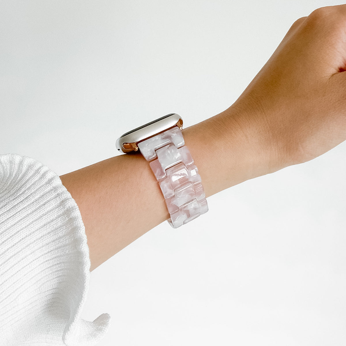 Polly Resin Apple Watch Band - Rose Quartz