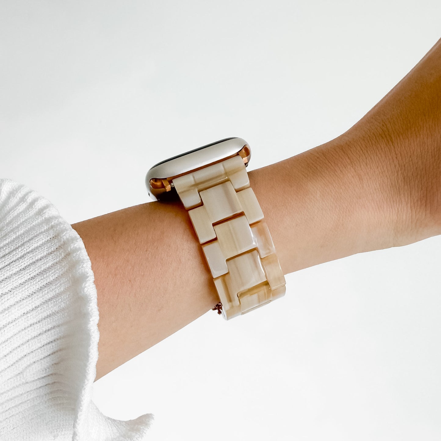 Polly Resin Apple Watch Band - Sand Stripe