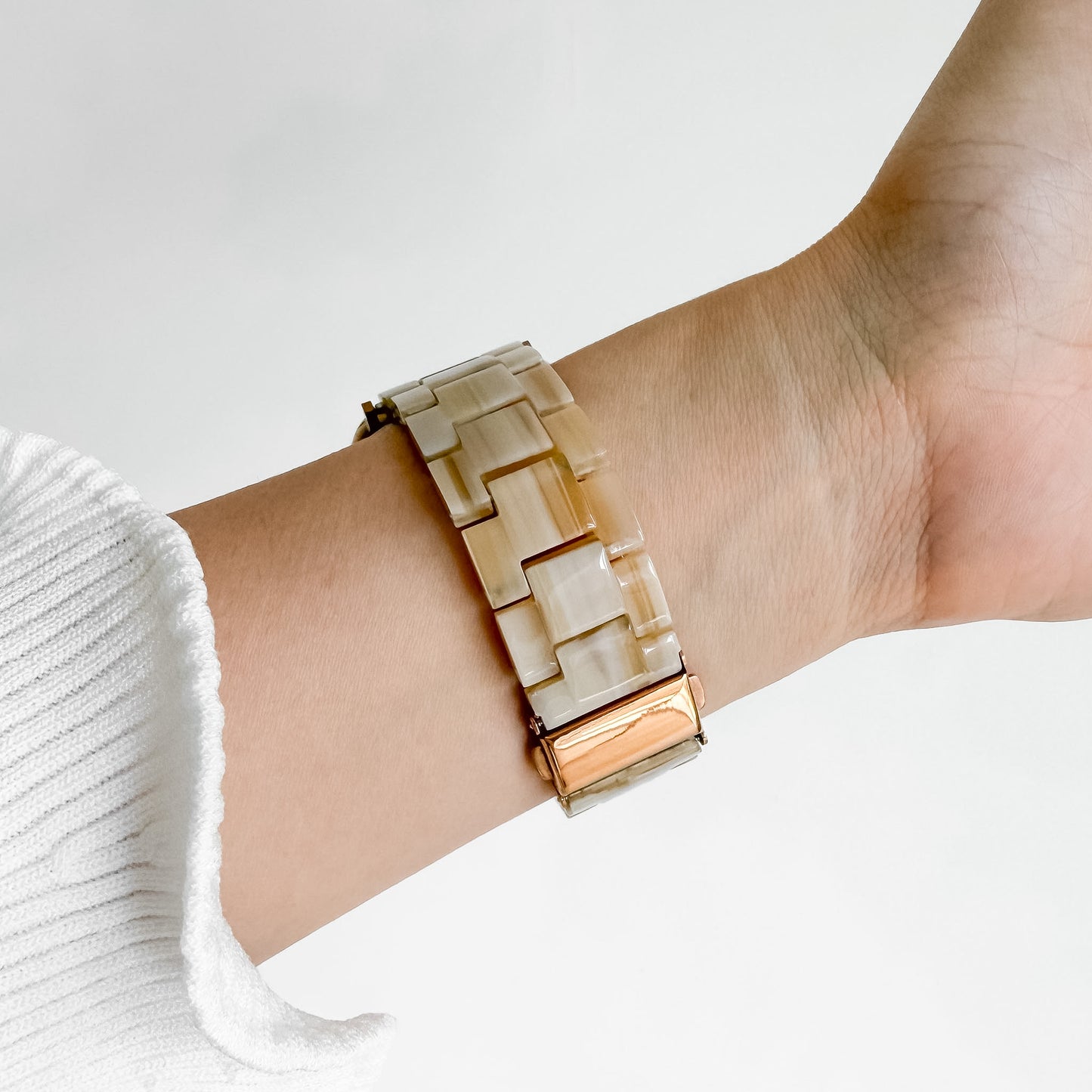 Polly Resin Apple Watch Band - Sand Stripe