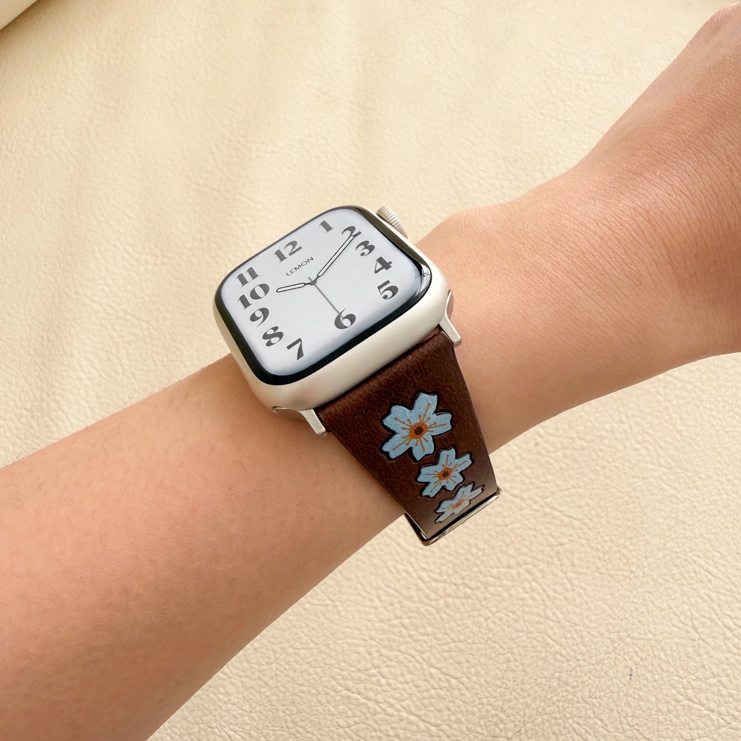 Sakura Leather Apple Watch Strap - Blue 2