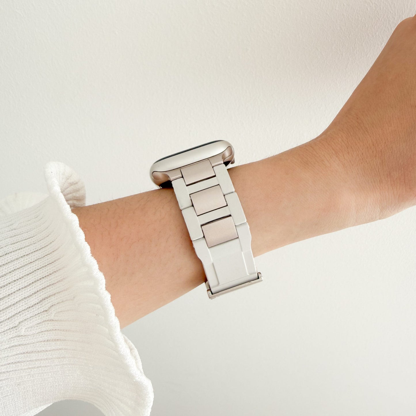 Silicone-Steel Magnetic Apple Watch Strap - Starlight