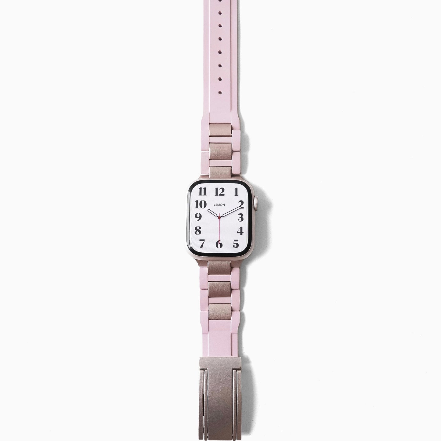 Silicone-Steel Magnetic Apple Watch Strap - Pink 2