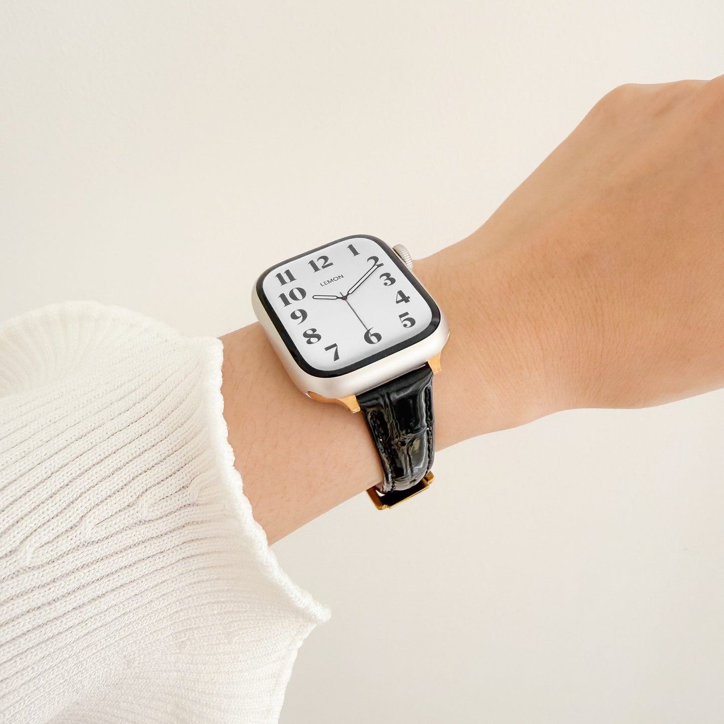 オールigatorレザーApple Watchストラップ - スターライト
