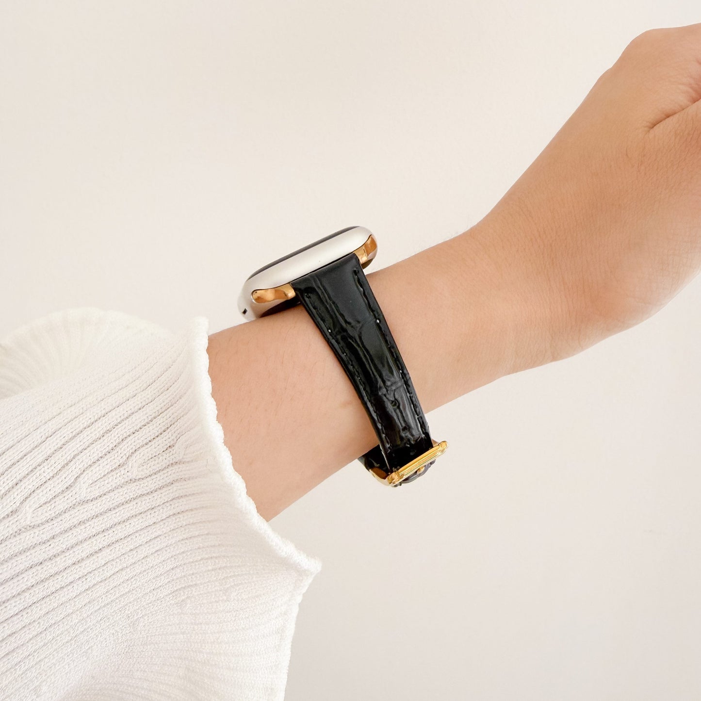 オールigatorレザーApple Watchストラップ - スターライト