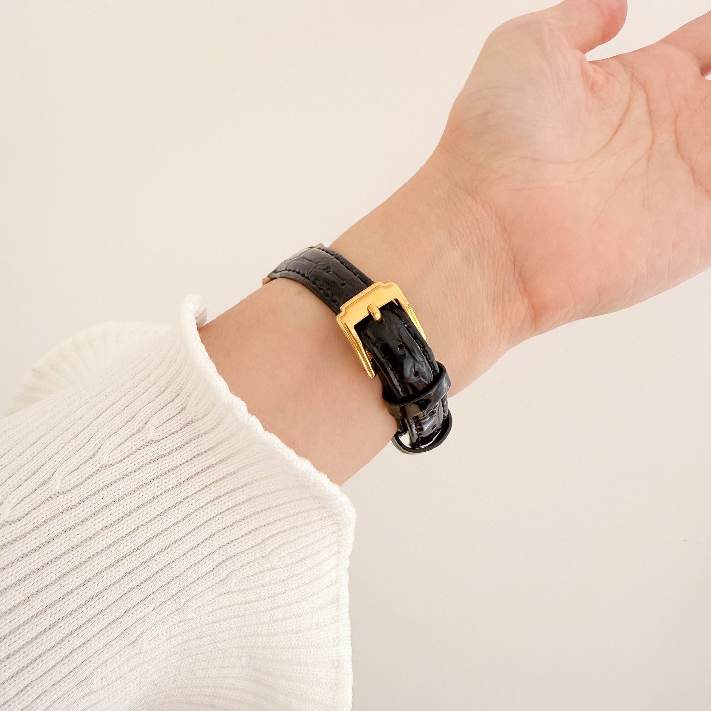 オールigatorレザーApple Watchストラップ - スターライト