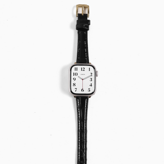 Slim Urban Leather Apple Watch Strap - Black 2