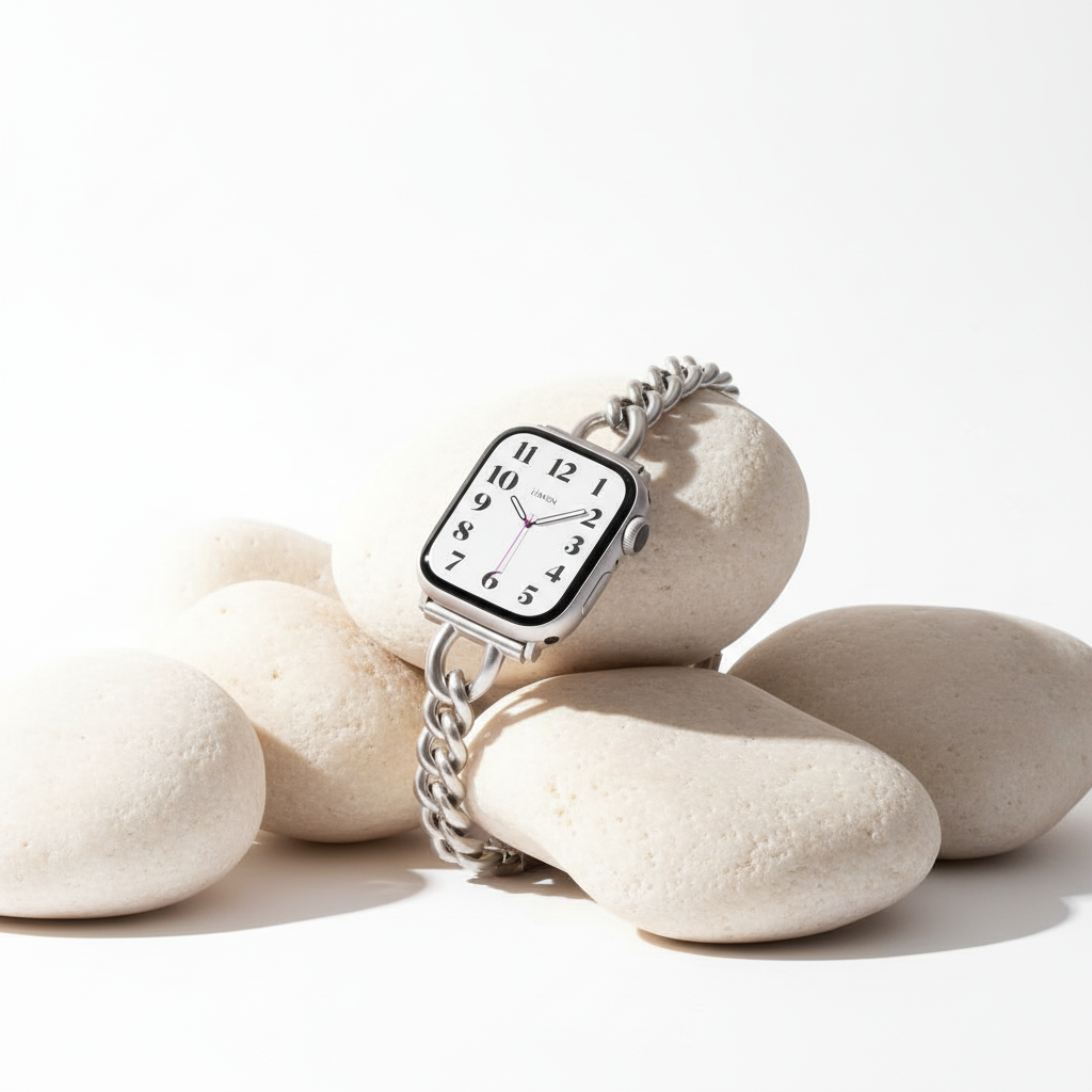 (St-Steel) Slim Timeless Apple Watch Bracelet - Starlight