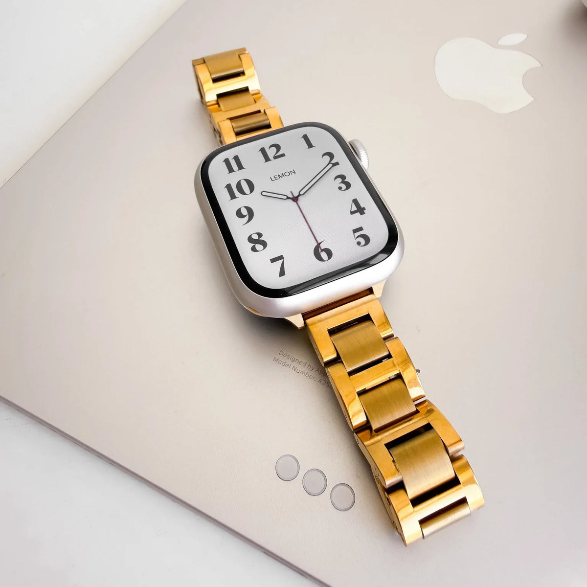 (St-Steel) ミラー スリム オイスター Apple Watch ストラップ - ゴールド