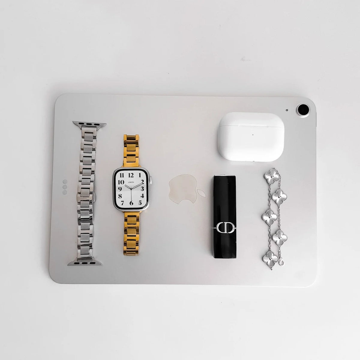 (St-Steel) ミラー スリム オイスター Apple Watch ストラップ - ゴールド