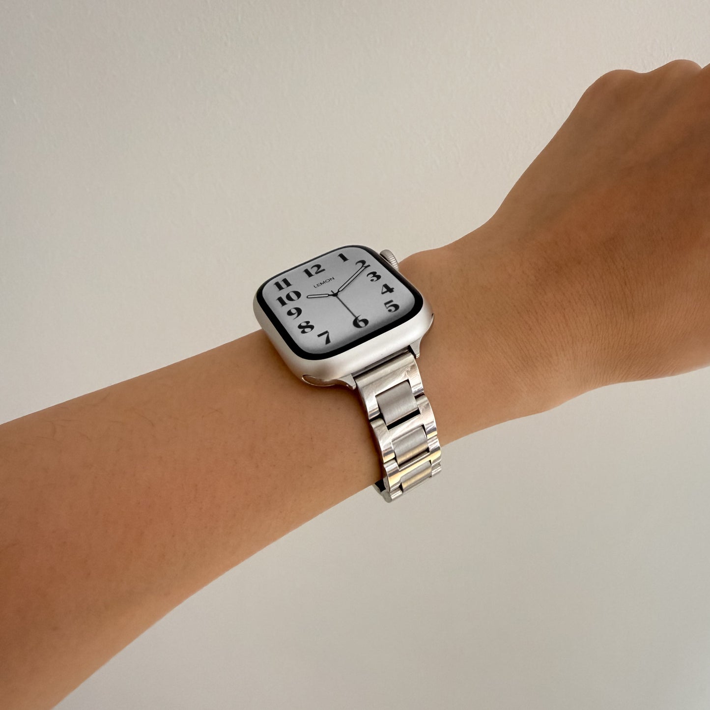 (St-Steel) Flat link Apple Watch Strap - Silver 1